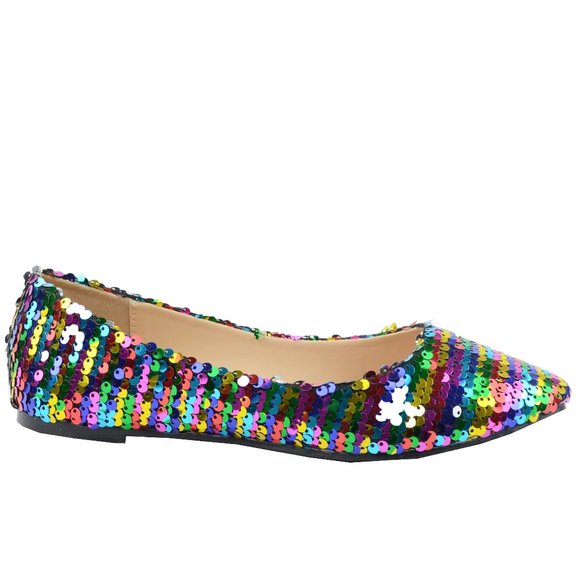 Chase + Chloe Shoes - MULTI SEQUIN BALLET FLAT